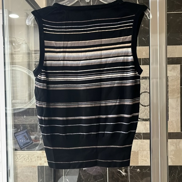 The Limited black/gray/cream stripe vest, size L, perfect condition. - Picture 4 of 6